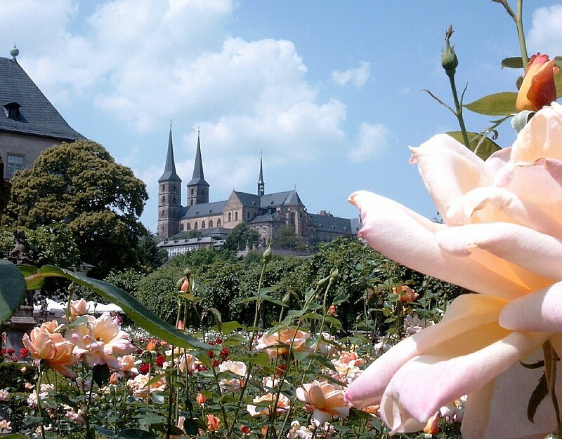 Splendid view from the rose garden to St. Michael