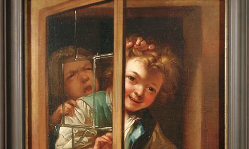 "Kinderpaar am Fenster" von Johannes Treu, um 1760