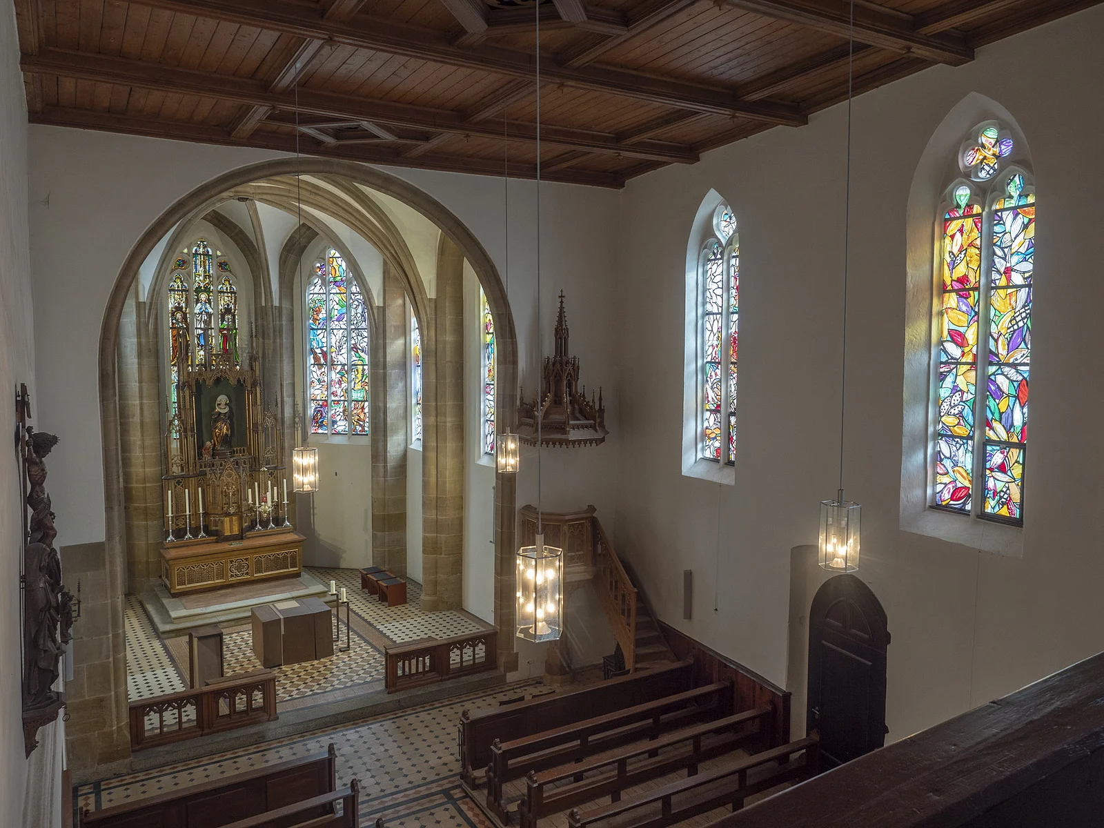 View from the gallery into the Church of St. Elisabeth