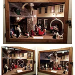 Anbetung der Könige: Frontal-Ansicht und von beiden Seiten sowie Text-Teile aus Matthäus 2, 1-12.