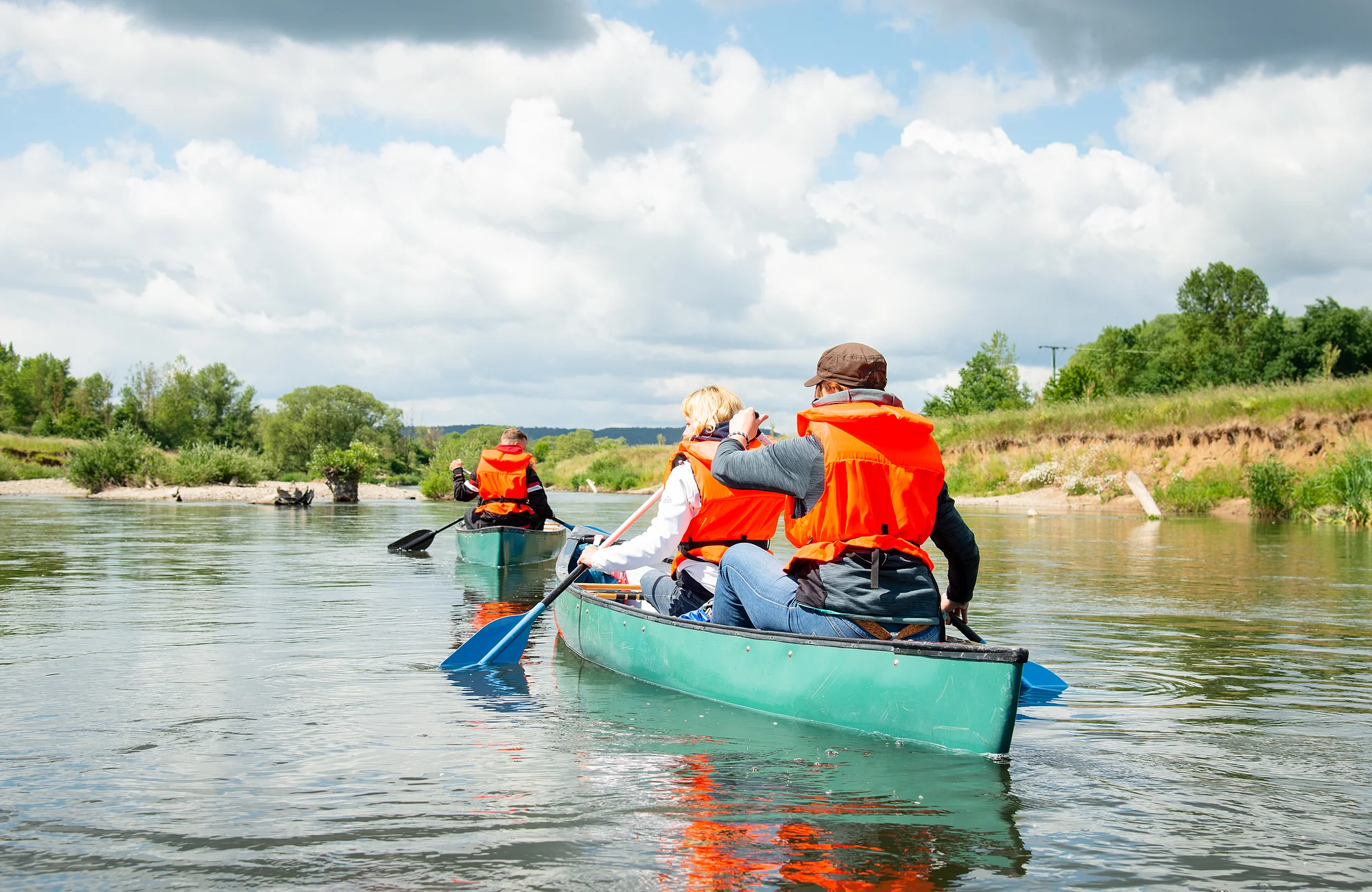 Kanufahrer auf dem Main Kanuwandern auf dem Main