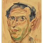 Alexej Borutscheff: Selbstporträt. Aquarell, um 1955. Staatsbibliothek Bamberg, Mas.Add.1025(F 4