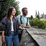 Blick vom Rosengarten auf die Klosteranlage St. Michael mit der Klosterkriche St. Michael