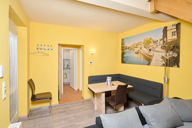 Ferienhaus Aargau Bamberg Wohnzimmer Erdgeschoss mit Essecke