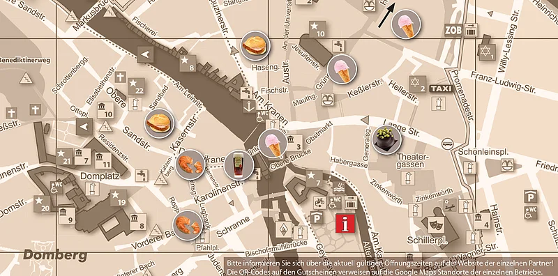 Alle Spezialitäten fußläufig voneinander entfernt