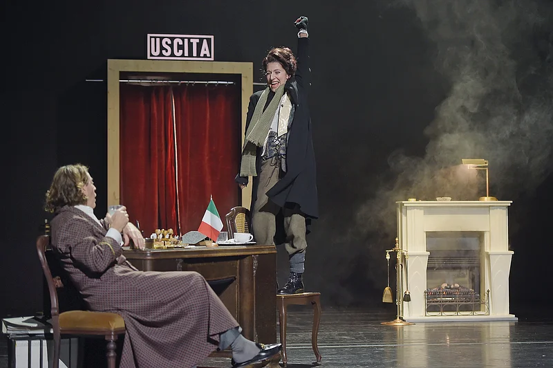 Kunst der Komödie Bild einer Aufführung des Stückes "Kunst der Komödie" im E.T.A. Hoffmann Theater in Bamberg.