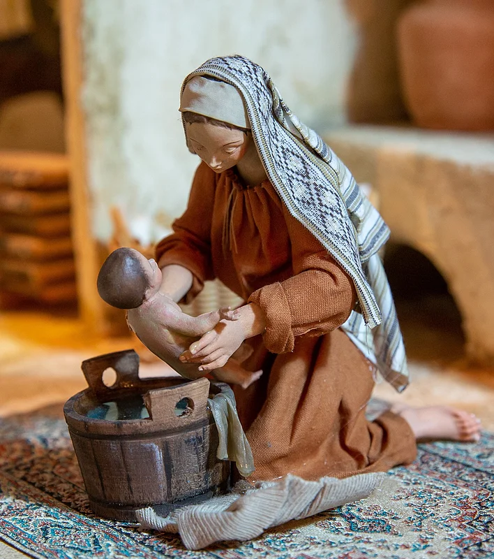 Christmas crib ‘Visit of the Kings’, exhibited at the Tourist Information Office in Bamberg.