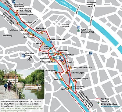 Karte Flusspfad Bamberg - Thomas Ochs/Flussparadies Franken